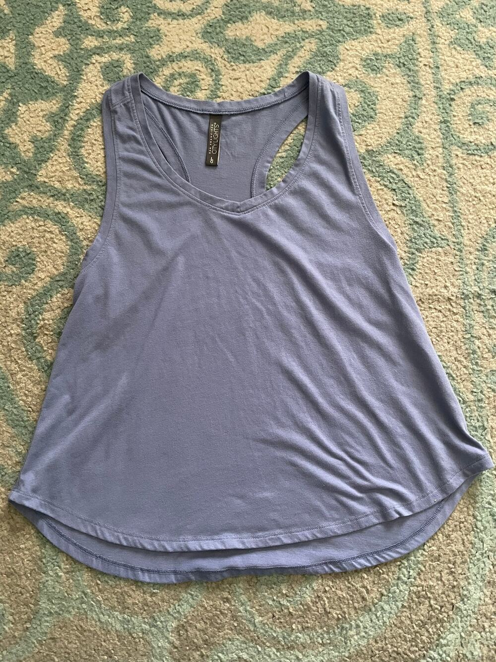San Francisco City Lights Blue Racerback Workout Yoga Running Women's L